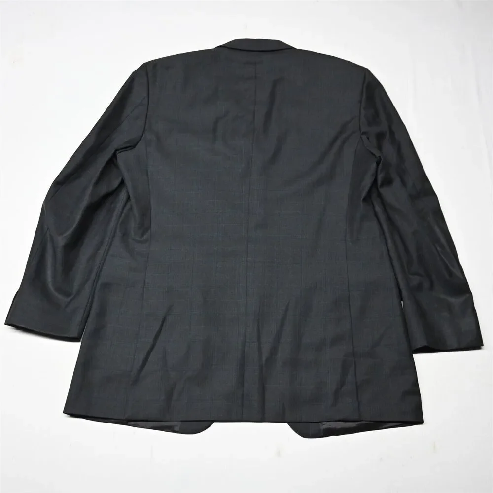 Luigi Bianchi Mantova 44L Gray Plaid 100%‎ Wool Mens Blazer Sport Coat Jacket